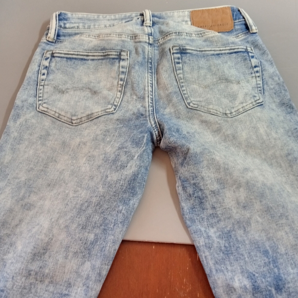 American Eagle Airflex Light Blue Distressed Skinny Jeans Men's Size 29x32 - Picture 8 of 16